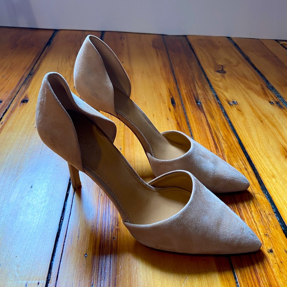 J.Crew Factory Cream Suede d’Orsay Pumps